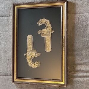 Franklin Mint 1979 Pocket Derringers – 24k Gold & Sterling Silver Framed Artwork